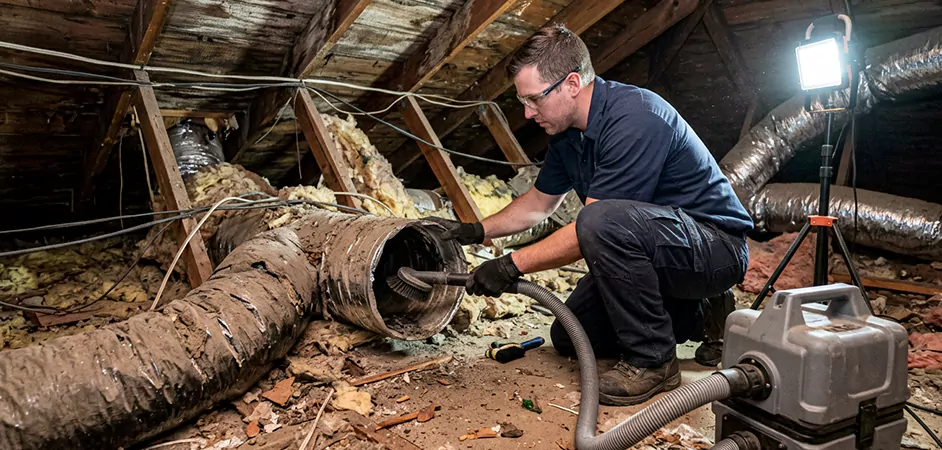 Storm-Damaged Attic Duct Cleaning in Cumberland