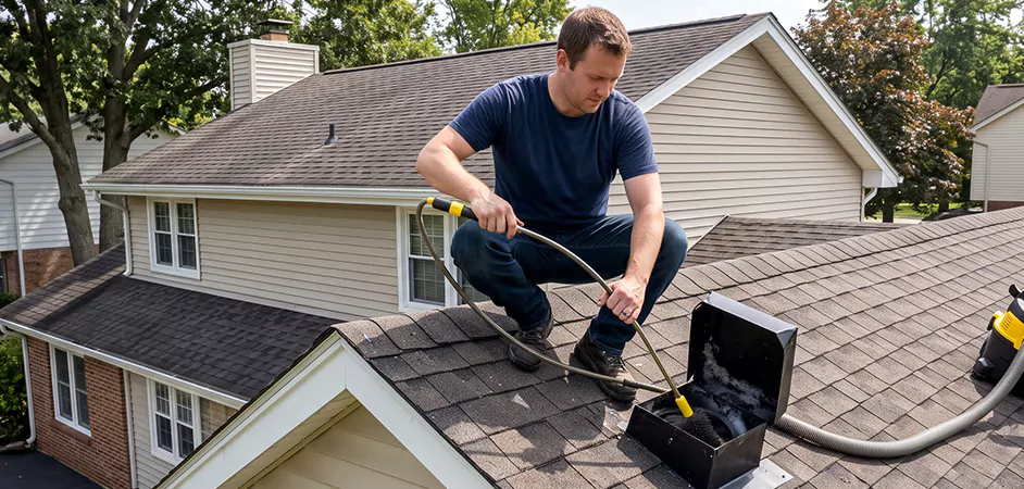 Multi-Story Roof Dryer Vent Cleaning in Cumberland
